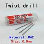 10 шт.коробка, головка: 0,9 мм, малые спиральные сверла, материал M42, кобальтовая Высокоскоростная сталь, размер: 0,9 мм