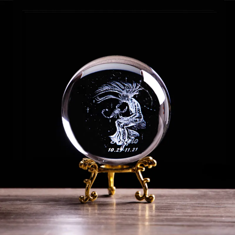 3D статуэтка Скорпион хрустальный шар ангел созвездия пресс-папье домашнее