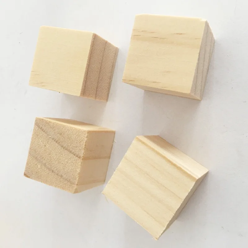 16pcs nature unfinished wood blocks 30mm pine wooden cubes | Дом и сад