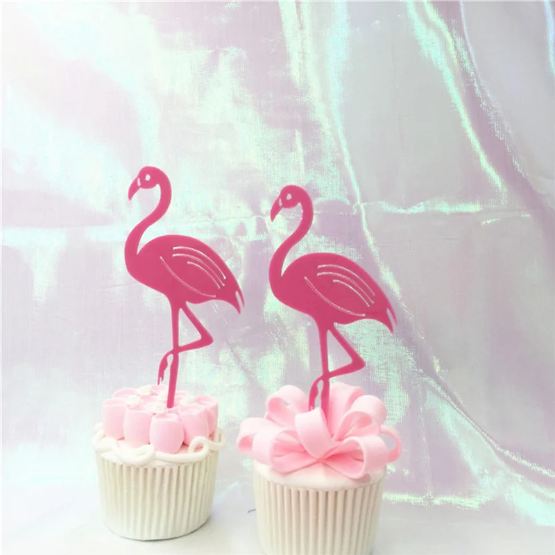 2 шт./лот мультфильм Розовый фламинго акрил торт Топпер украшение для торта ко дню
