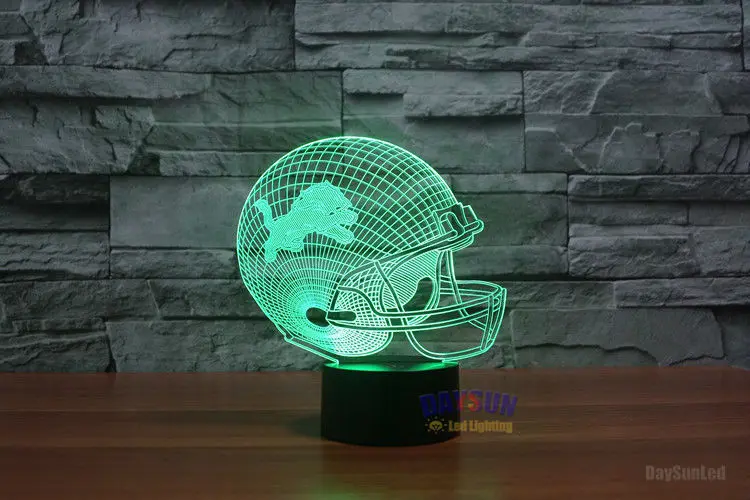 Ночь лунный свет Бесплатная доставка НФЛ Детройт Лайонс 3D ночник 7 цветов