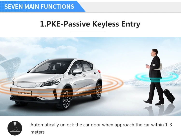 EASYGUARD pke сигнализация для Автомобильный стартёр дистанционного включения центральный замок с дистанционным управлением Система бесключевого входа кнопка запуска и остановки keyless go