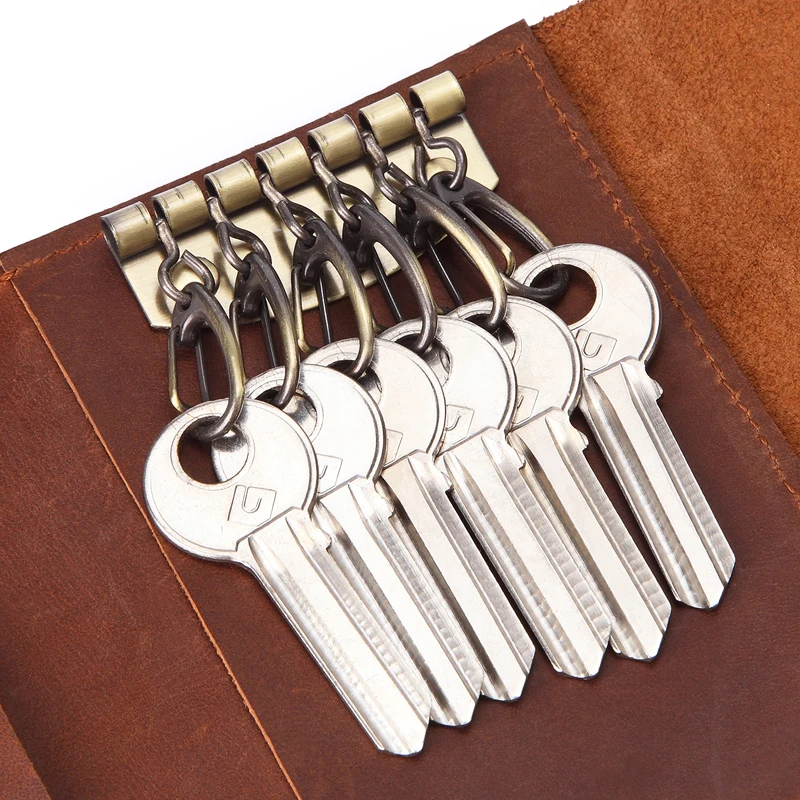 Натуральная кожа короткий стиль сумка для ключей из воловьей кожи мужской
