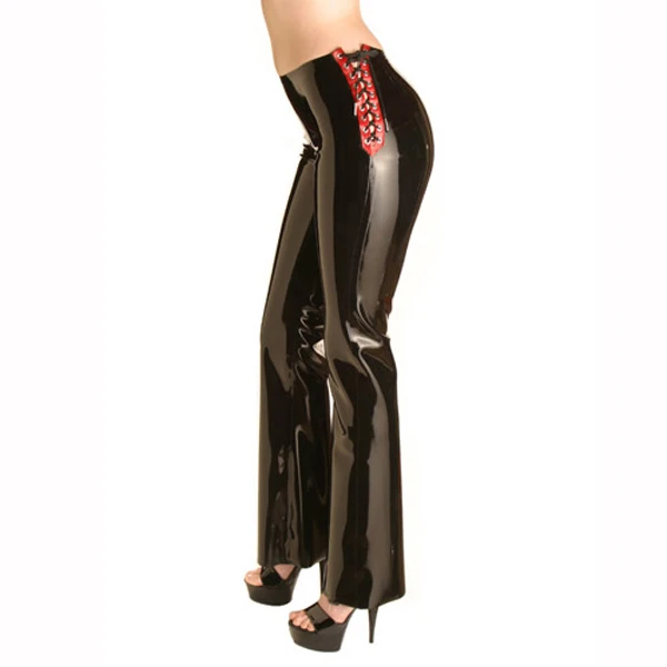 

0.4mm Thickness Latex Long Pants Long Latex Jeans Trousers Laced UP