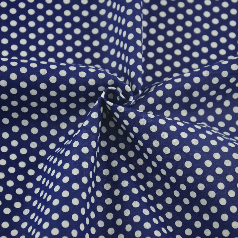 Patchwork Printed Cotton Fabric Dark Blue Dots Designs Pre-cut Fat Quarter Sewing Tissue for Beginner's Practice Doll's DIY CM