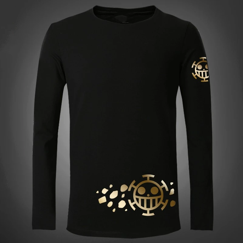 One Piece Trafalgar Law T-shirt Long Sleeve Cotton Anime T Shirts men boy onepiece luffy | Мужская одежда