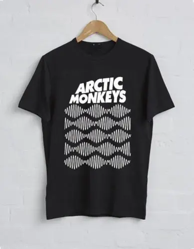 Arctic Monkeys группа Soundwaves логотип Черный серый цвет белая футболка унисекс для мужчин