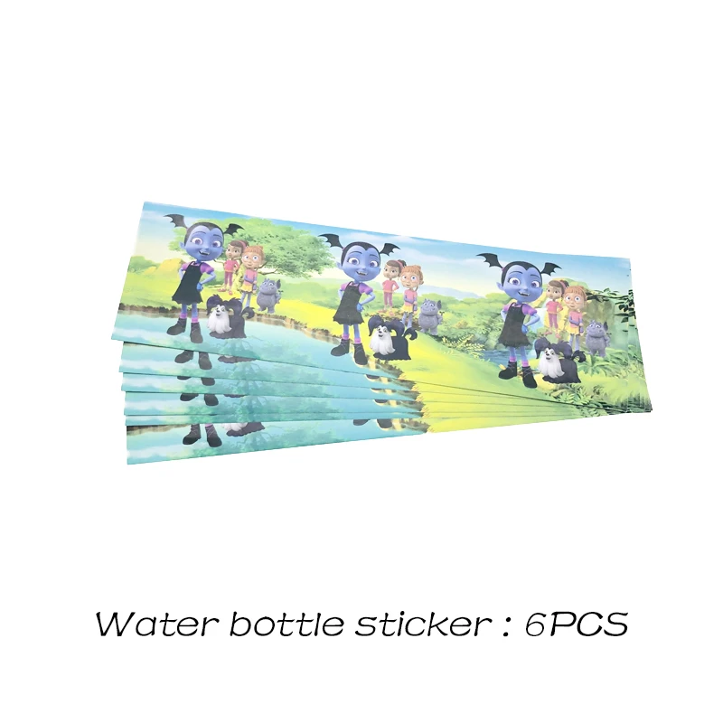 Waterbottles 6PCS Vampirina девушка Theame с днем рождения одноразовая посуда тарелки чашки воздушный шар соломинка детский душ принадлежности для девочек - Цвет: Waterbottles 6PCS