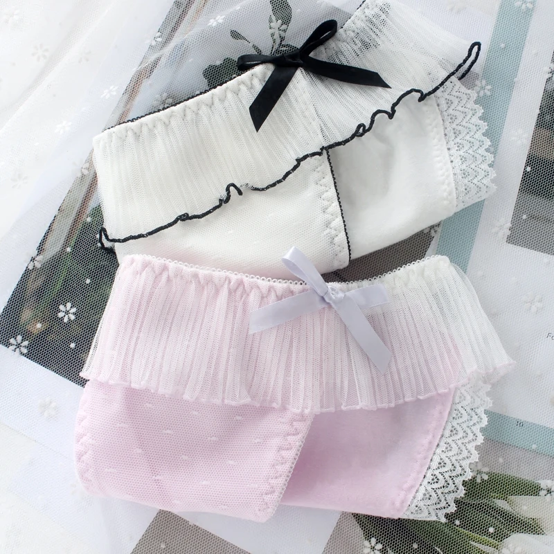 Японские милые сексуальные удобные хлопковые трусы с бантом кружевные шорты
