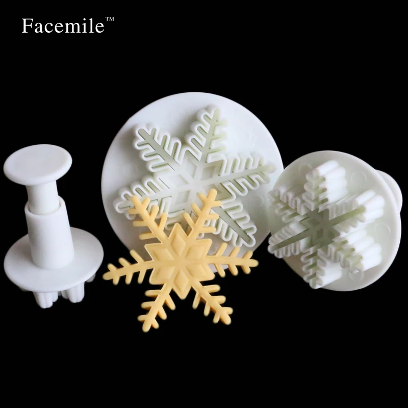 Facemile 3 шт./компл. Хэллоуина рождественский снежинка Плунжер для сахарной мастики