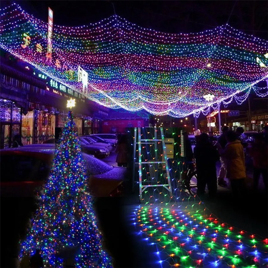 Fairy String Light 1.5x1.5M 96Leds 8 Flash Modes 220V Outdoor Net Led For Festival Christmas Wedding Decoration | Лампы и освещение