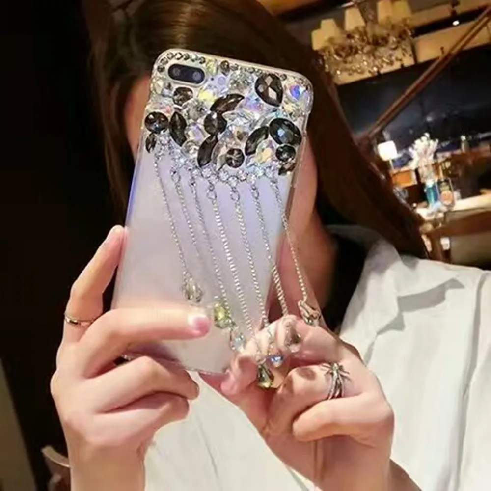LaMaDiaa Роскошные блестящие подвесные чехлы для телефонов iPhone 11 12 Pro Max XR задняя