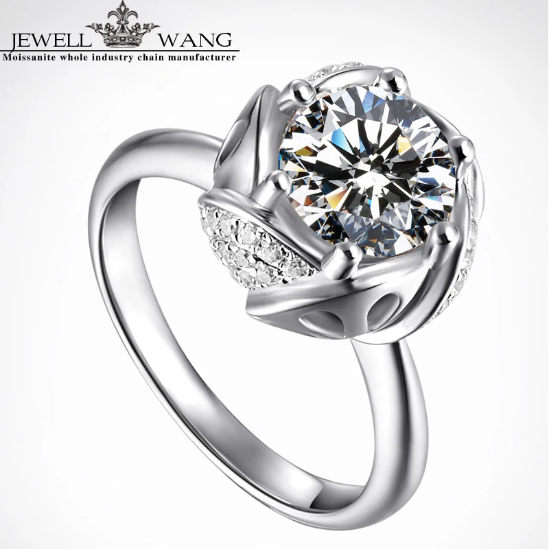 Ювелирные изделия Moissanite 18 К белое золото кольцо для женщин 1,0 карат цветок Сертифицированный vvs1 обручальные кольца специальные