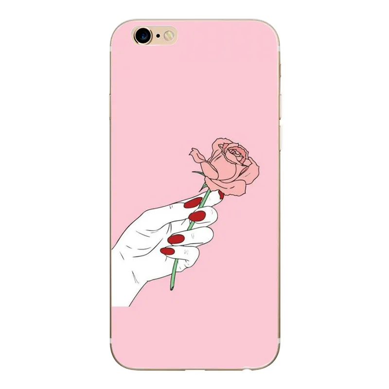 Рельефный сердечко Силиконовый красный ногти Роскошный чехол для iPhone 6 s 6X5 5S se