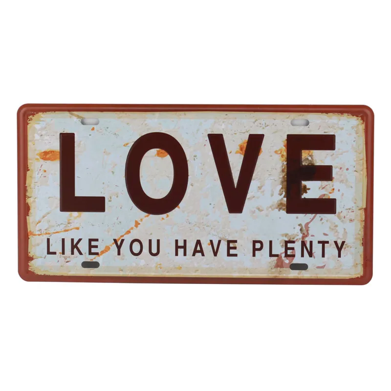 License Plate Store Bar Wall Decoration Tin Sign Vintage Metal Home Decor Painting Plaques Poster For The Garage 15x30CM C13