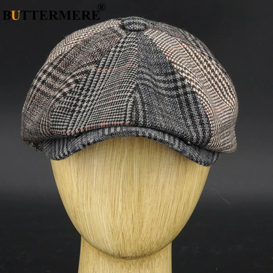 BUTTERMERE клетчатая кепка Newsboy s Мужская шерстяная плоская кепка с рисунком гусиные лапки мужские фирменные дизайнерские утконосы осень зима живописные Восьмиугольные шляпы