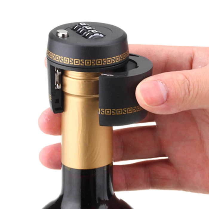 5 шт. Пластик бутылки паролем Комбинации замок вино Фиксаторы вакуумная пробка