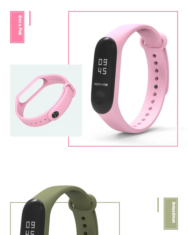 Ремешок Mjobs mi 3 для Xiaomi mi, 3 браслета, ТПУ, mi band 3, аксессуары, mi band 3, сменный ремешок, 13 различных цветов