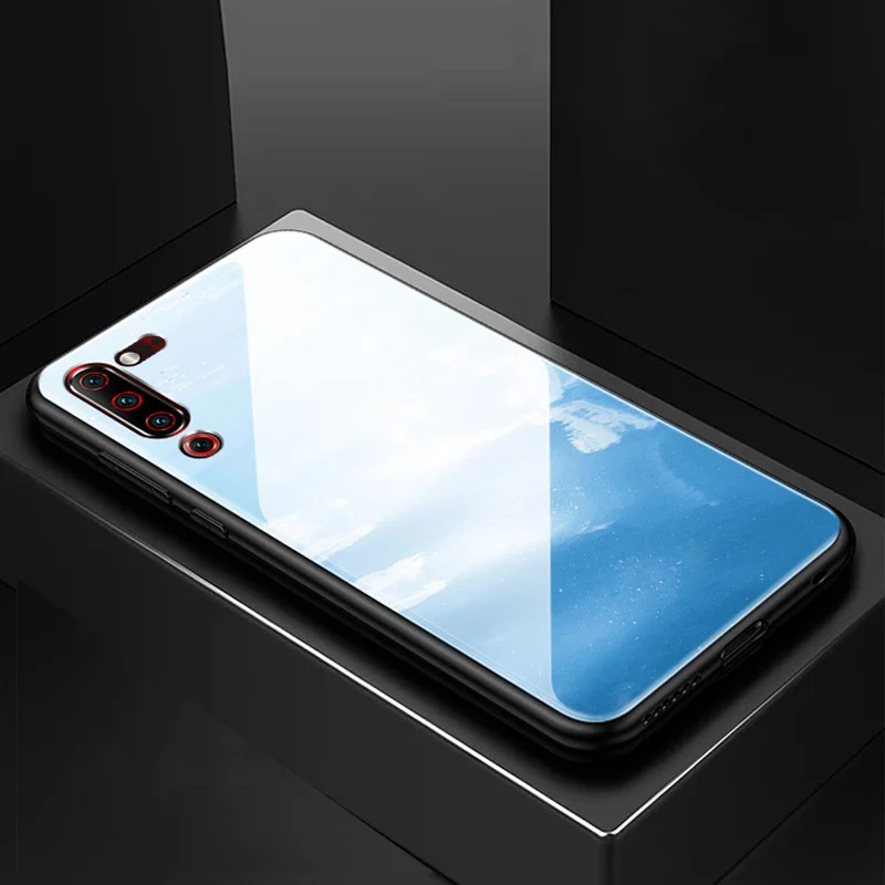Тонкий силиконовый чехол синего цвета для lenovo Z6 Pro с градиентом, жесткая задняя крышка из закаленного стекла для lenovo Z 6 Pro, чехол s Shell z6 Z6Pro