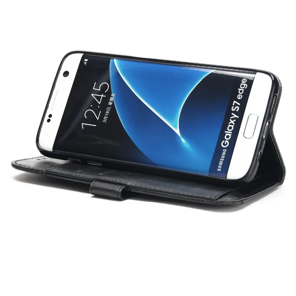 Befosson искусственная кожа Crazy Horse чехол для Samsung S7 S7edge телефона кошелек Кредитная