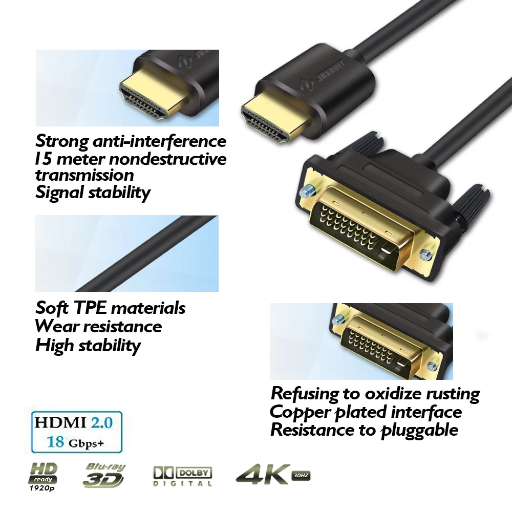HDMI/DVI d кабель штекер папа-папа дополнительный гибкий 1 М 5 м 2 3 аудио для ПК/PS4 того