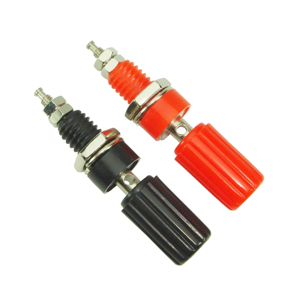 2 пара/лот металлический корпус 4 мм гнездо банана 7 клеммы для завязывания резьбы