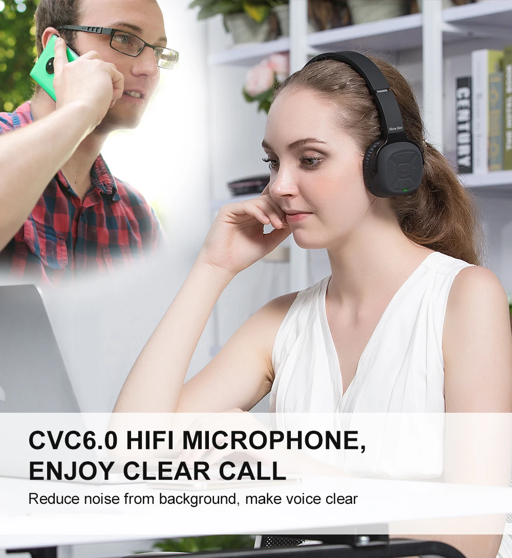Новые Bee активные шумоподавления ANC HD стерео Складная гарнитура беспроводные Bluetooth наушники с микрофоном для iPhone xiaomi PC tv
