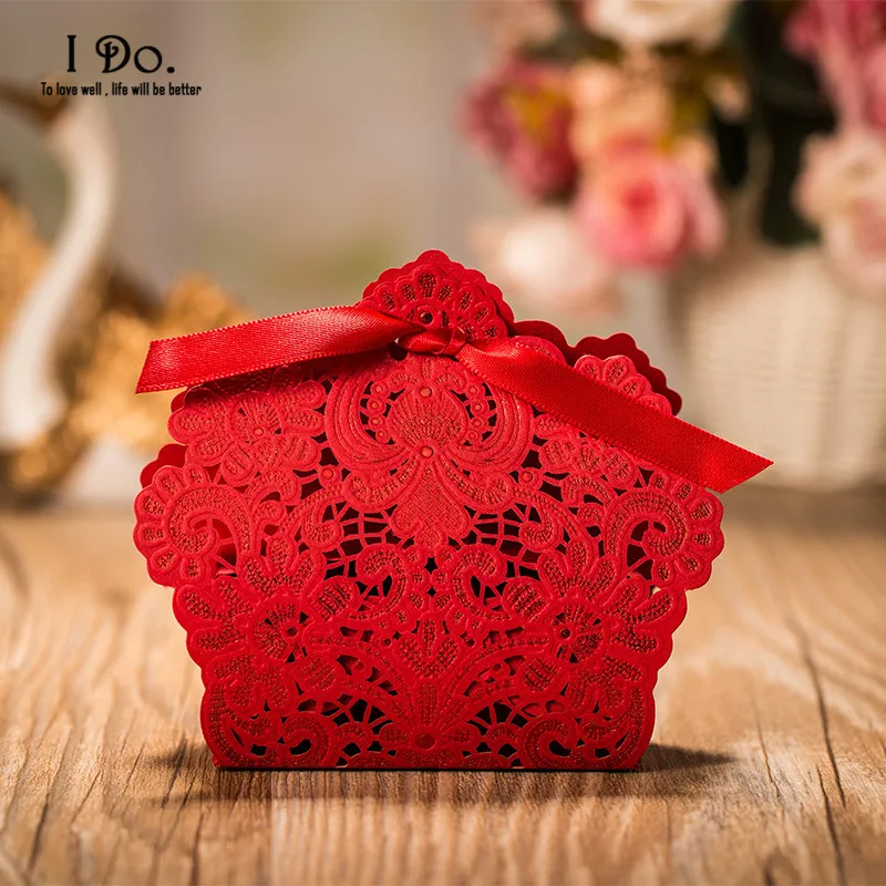 Бесплатная доставка 100 шт. красные/Искусственные коробки для свадебных подарков