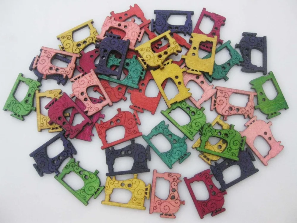 100 шт. деревянные пуговицы для швейной машины | Дом и сад