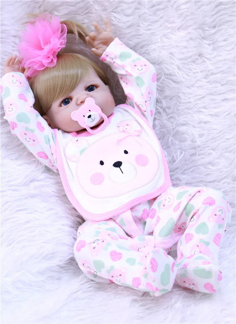 22-23 дюйма 55-57 см Bebe Reborn Baby Doll Мягкая силиконовая игрушка для мальчиков и девочек