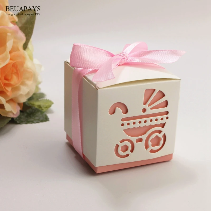 60 шт. Симпатичные Ноги корзину Baby shower коробка конфет это мальчик это девочка День рождения упаковка подарочная коробка DIY полые Европейский коробка конфет
