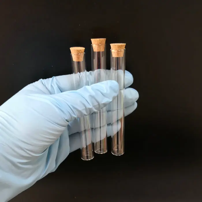 

20pcs/pack 13x100mm Clear Transparent Glass Test Tube With Cork Stoppers Flat bottom Glass Vial for Laboratory Supplies