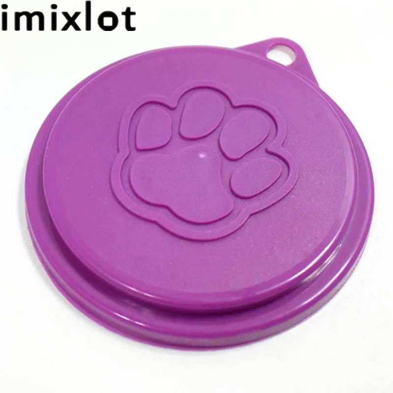 Imixlot Крышка для корма домашних животных Оловянная пластиковая многоразовая