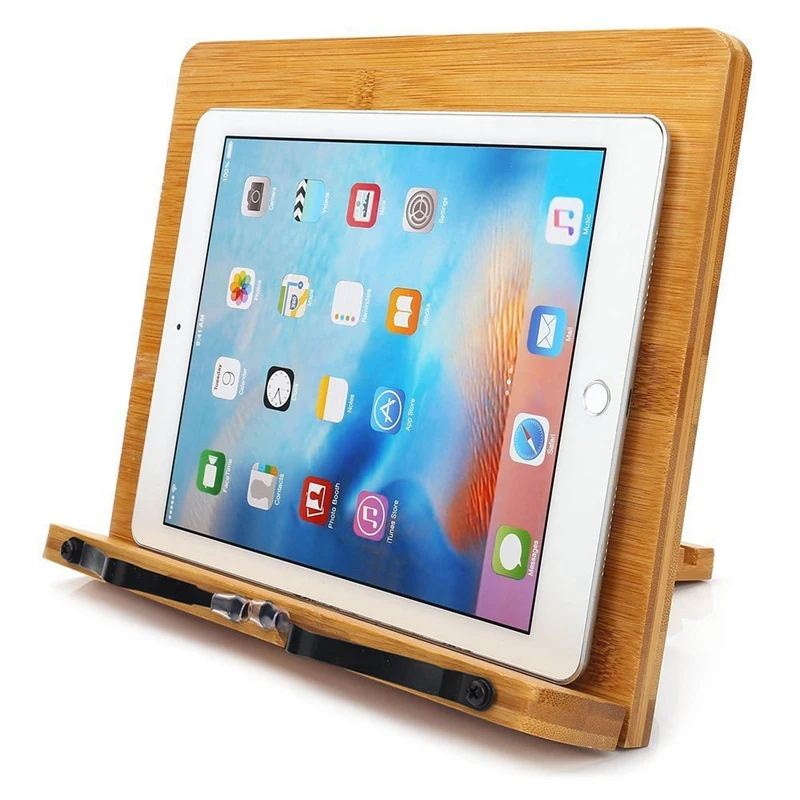 

Adjustable Book Holder Tray and Page Paper Clips-Cookbook Reading Desk Portable Sturdy Lightweight Bookstand-Textbooks Book St