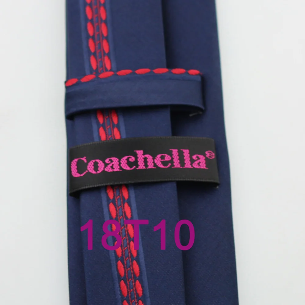 Yibei Coachella Галстуки тонкий темно-синий галстук с красными точками вертикальные