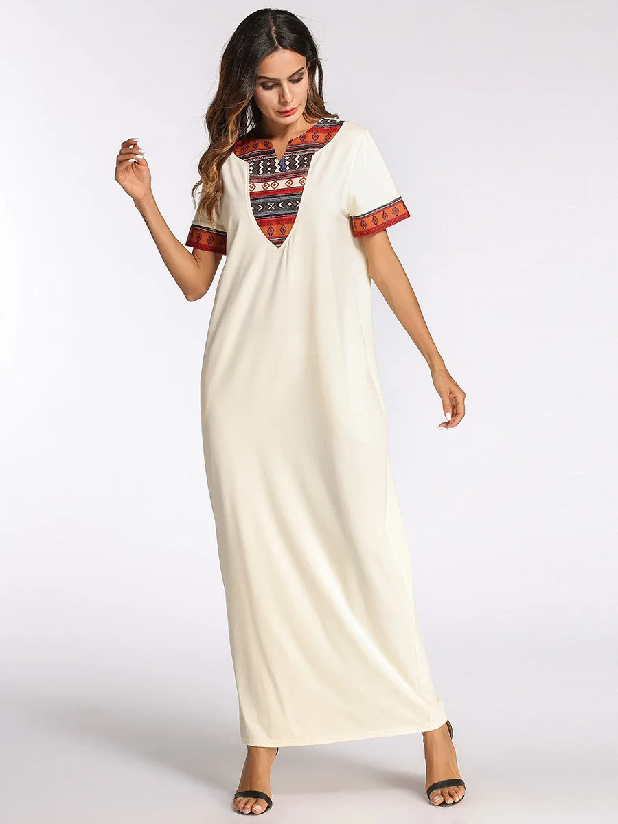 Moslim Abayas Дубай женская одежда больших размеров 4XL 2018 белое длинное платье короткий