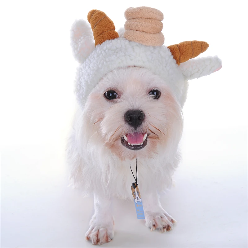 Новинка 2017 шапки для собак домашних животных кошек шапка в виде овцы капризный