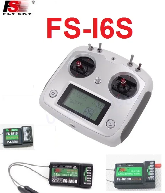 

Flysky FS-i6S Remote Controller 10CH 2.4G with Touch Screen + FS iA6B iA10 FS-iA10B Receiver for RC cars boats Drone toys