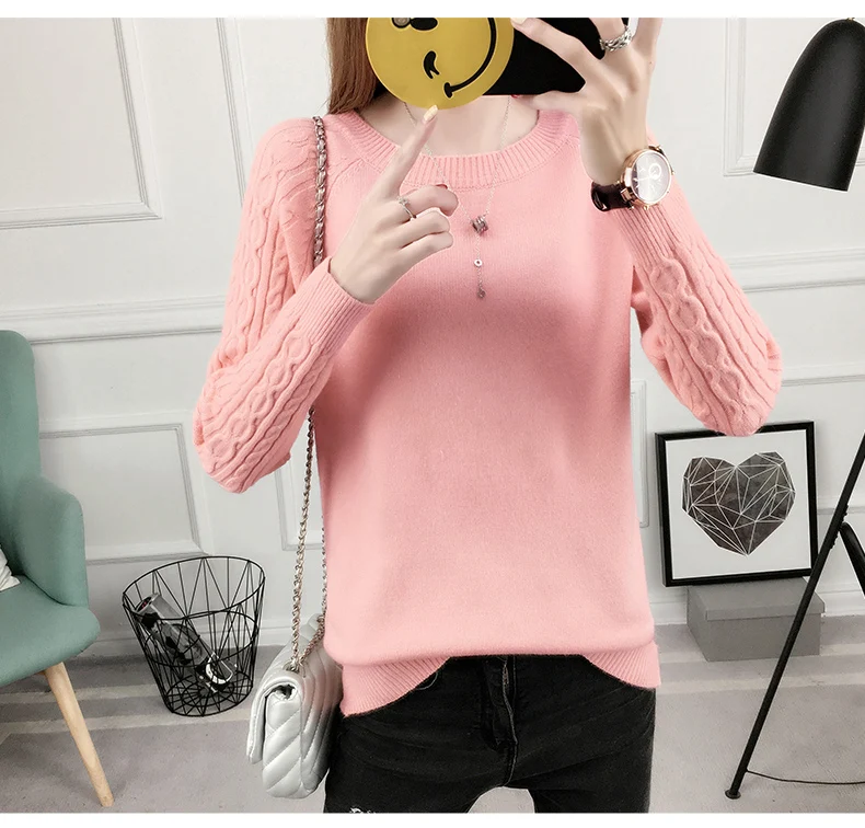 Лидер продаж женский свитер RLYAEIZ Осень-зима 2017 повседневные пуловеры с круглым