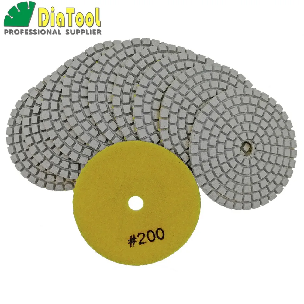 Diatool 10 шт. диаметр 80 мм грит #200 diamond мокрый Гибкий Полировки B 3 &quot#200 Белый бонд