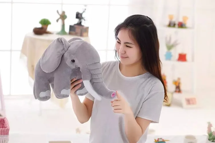 Большой 50 см мультфильм Серый слон Плюшевые игрушки Мягкая Подушка подарок на