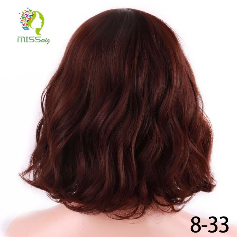 T27/30/4 MISS парик короткие волны воды синтетические волосы 8 цветов доступны парик для женщин термостойкие волокна каждый день полностью накладные волосы - Цвет: T27/30/4