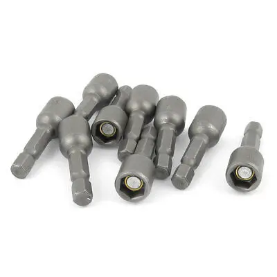 

9 Pcs Magnetic Nut Driver Setter 8mm 5/16" Socket Adapter Hex Drill Bit