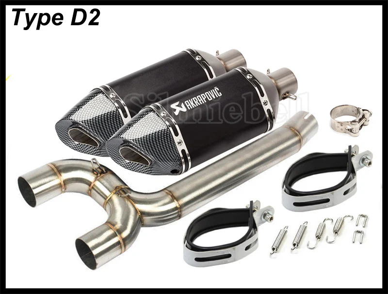 Type D2 Fz-6n akrapovic выхлопная труба мотоцикла из углеродного волокна глушитель труба полная система для yamaha fz6 выхлопная FZ6 S2 FAZER FZ6N FZ6S 2004-2010 - Цвет: Type D2