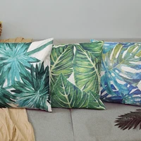 4545cm fashion plant decorative pillowcase rectangle throw pillow case linen banana leaves cushion cover for sofa cojines