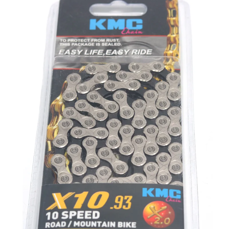 KMC X10.93 116L 10 скоростей Серебряная велосипедная цепь с оригинальной коробкой MTB Запчасти для велосипедов интимные товары