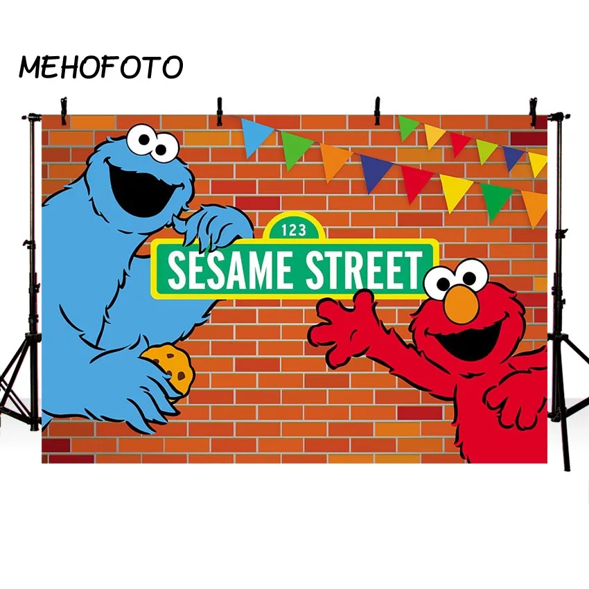 MEHOFOTO Улица Сезам кирпичи стены фоны Elmo мир день рождения пользовательские фотографии фон для фотостудии фон