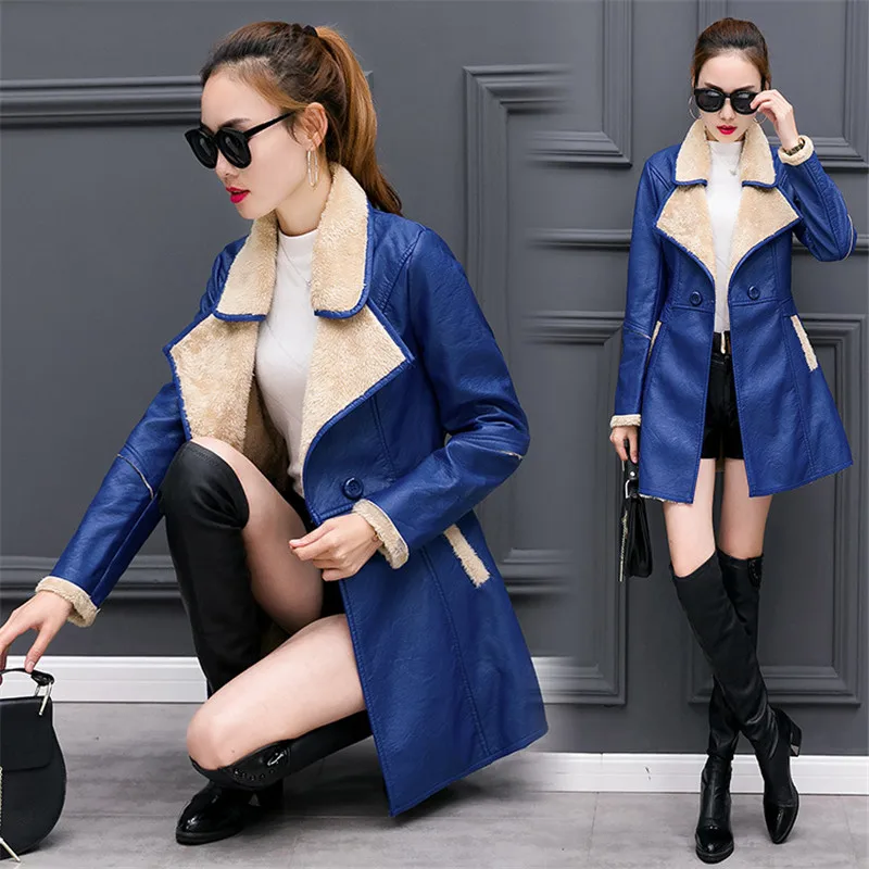 2017 зимние Для женщин куртка кожаные пальто Высокое качество корейский Edition кисть