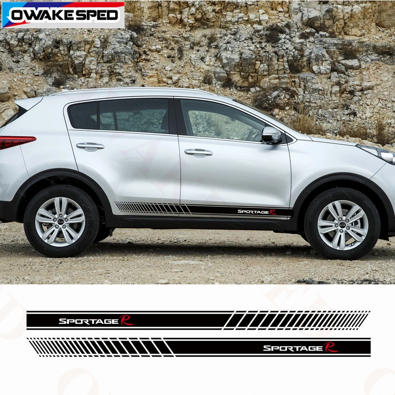 2 шт./лот Sportage автомобильный боковой Стикер для KIA Sportage R Racing Sport Stripes Авто двери виниловые наклейки