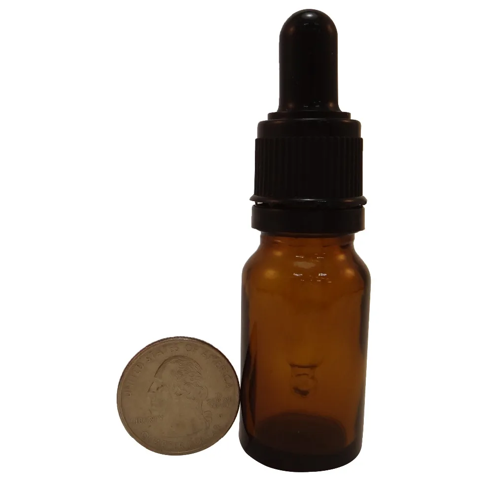 10ml Travel Size Boston Round Glass Amber Essential Oil Bottle With Droppers and Safety Cap | Красота и здоровье